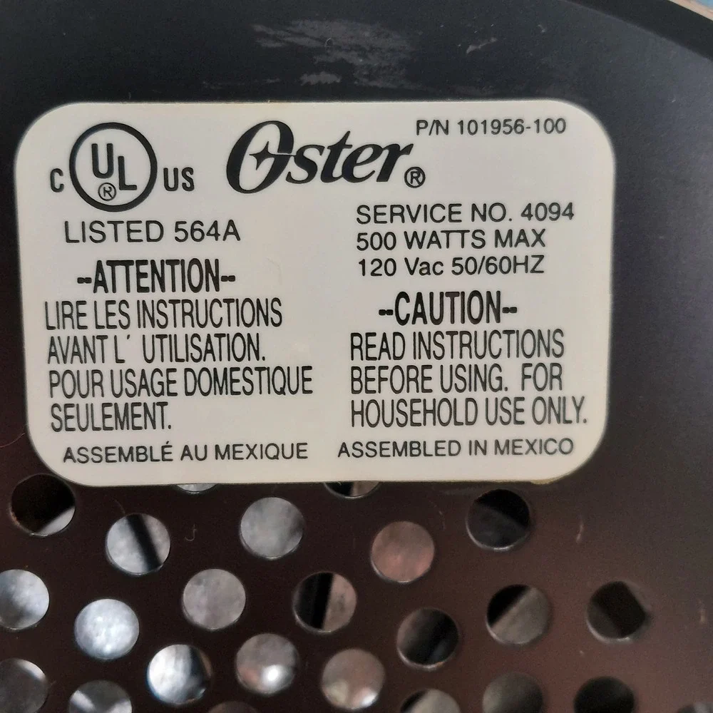 Osterizer Classic Beehive Blender Base Only Chrome 500W 4094 101956-100